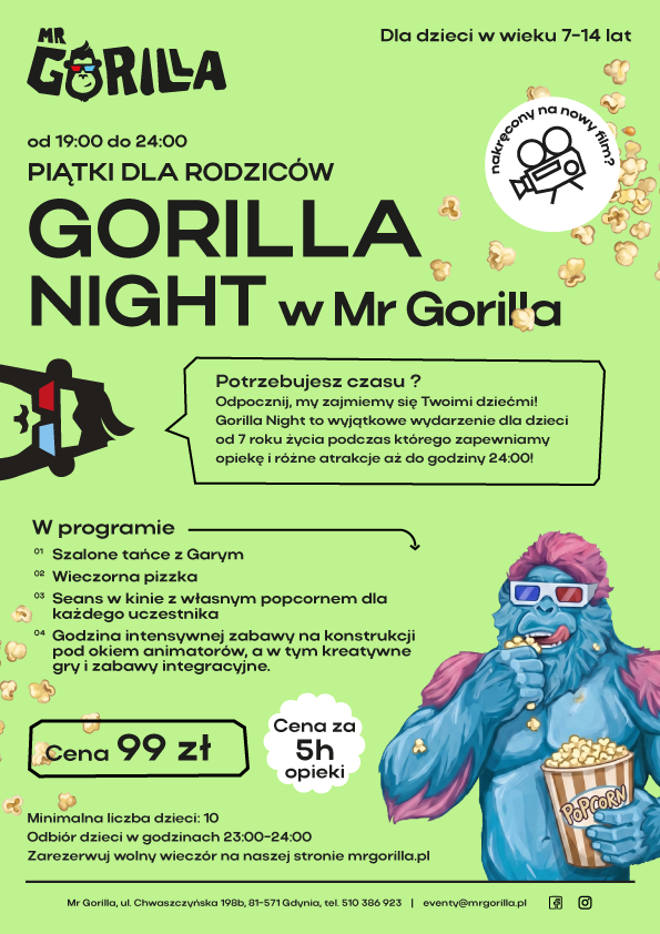 PIĄTKI DLA RODZICÓW: Gorilla Night!