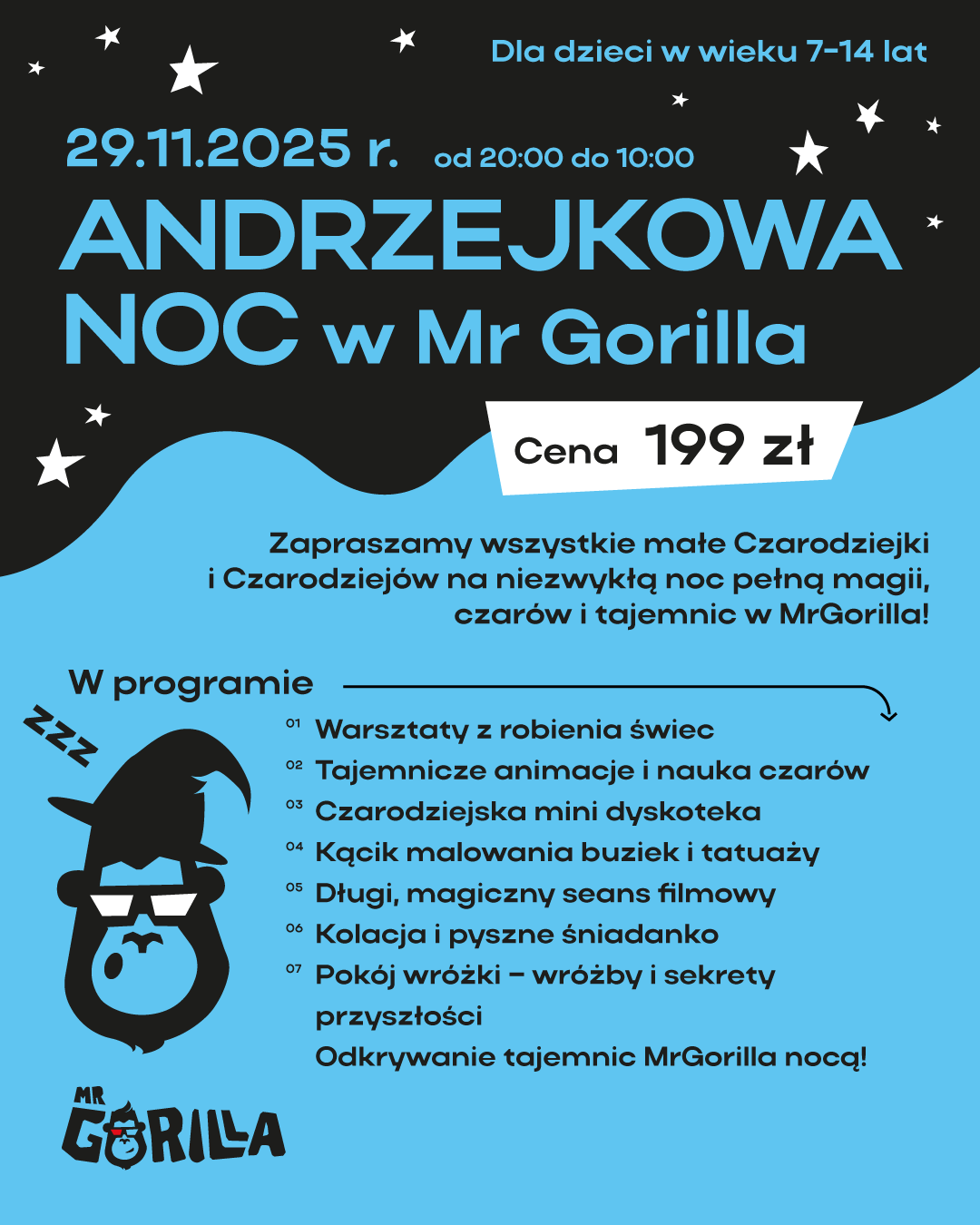 Andrzejkowa Nocowanka w Mr Gorilla